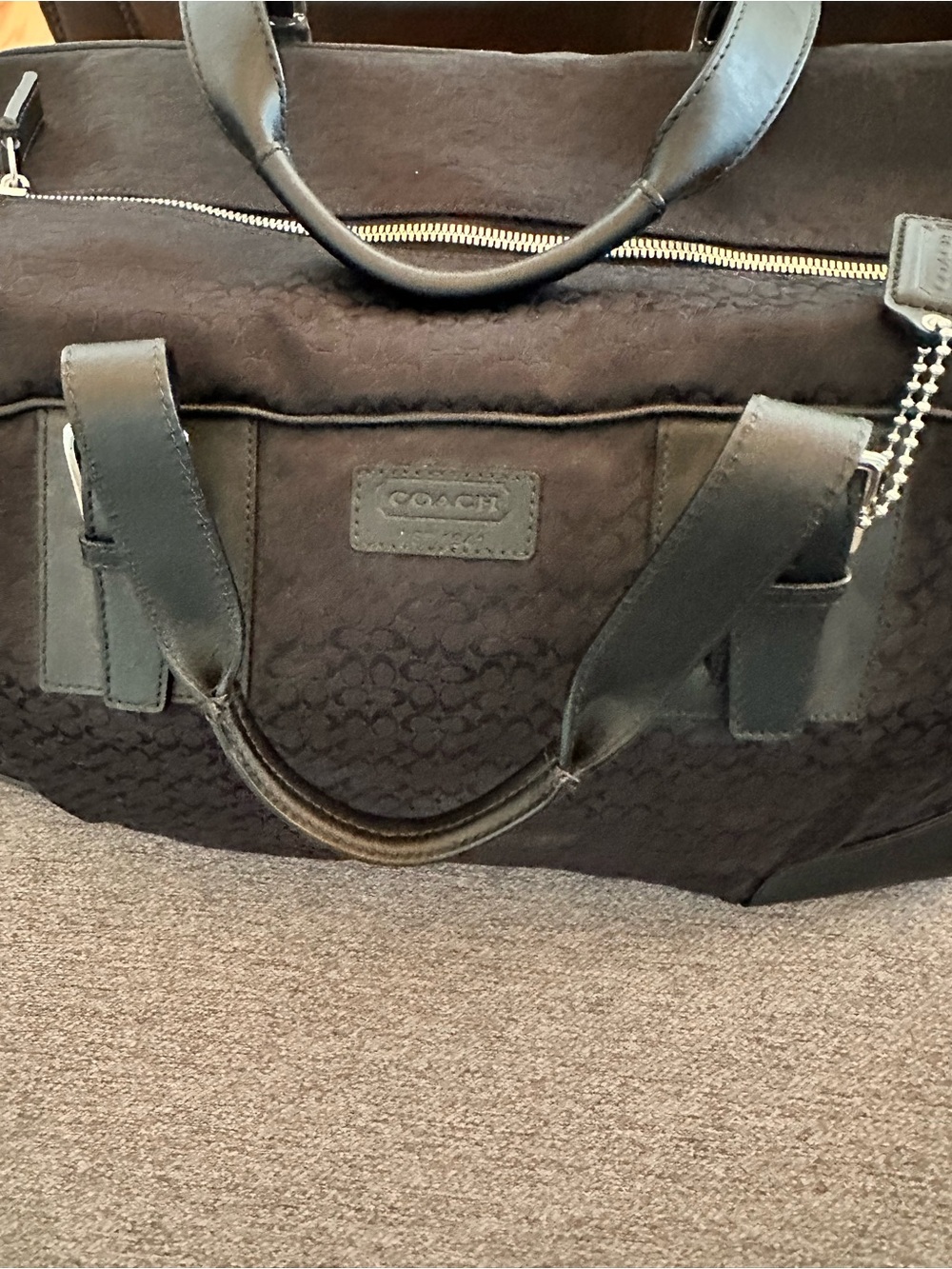 Coach Black Signature Canvas Duffel Bag - Picture 3 of 8
